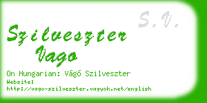 szilveszter vago business card