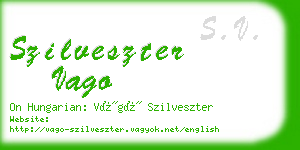 szilveszter vago business card